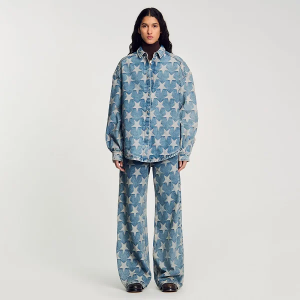 Online Blouson Surchemise En Jean étoiles Femme Ensembles | Blousons & Vestes