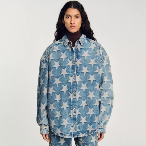 Online Blouson Surchemise En Jean étoiles Femme Ensembles | Blousons & Vestes
