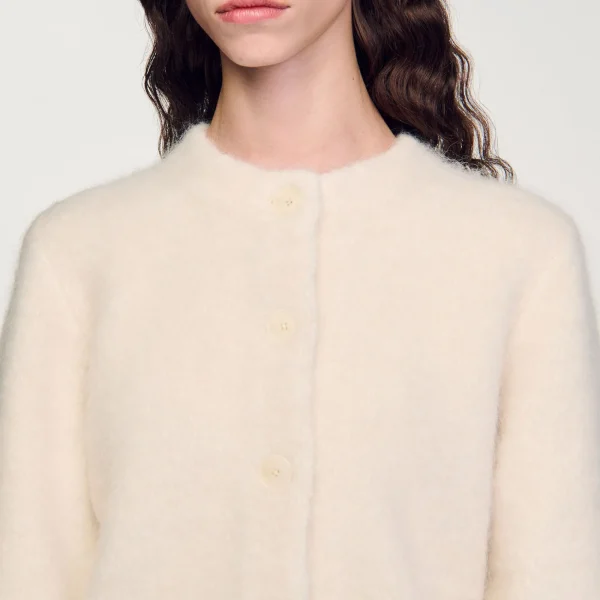 Hot Cardigan Court En Maille Duveteuse Femme Pulls & Cardigans