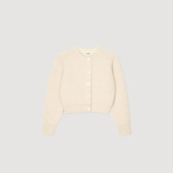 Hot Cardigan Court En Maille Duveteuse Femme Pulls & Cardigans
