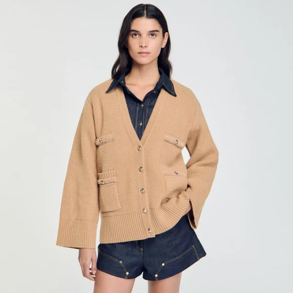 Flash Sale Cardigan Long En Laine Femme Pulls & Cardigans