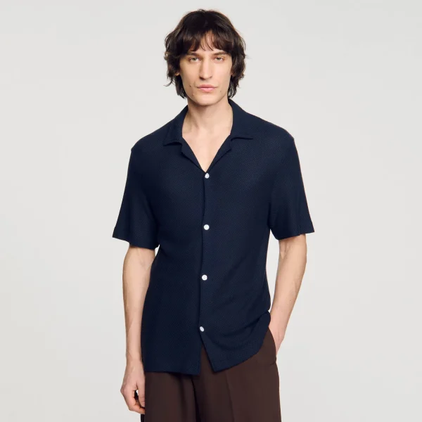 Fashion Chemise à Col Requin Homme Chemises