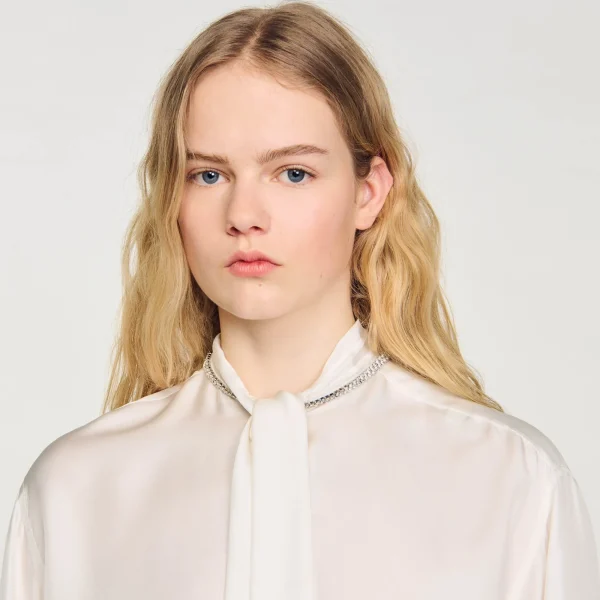 Best Sale Chemise Courte En Soie Femme Tops & Chemises