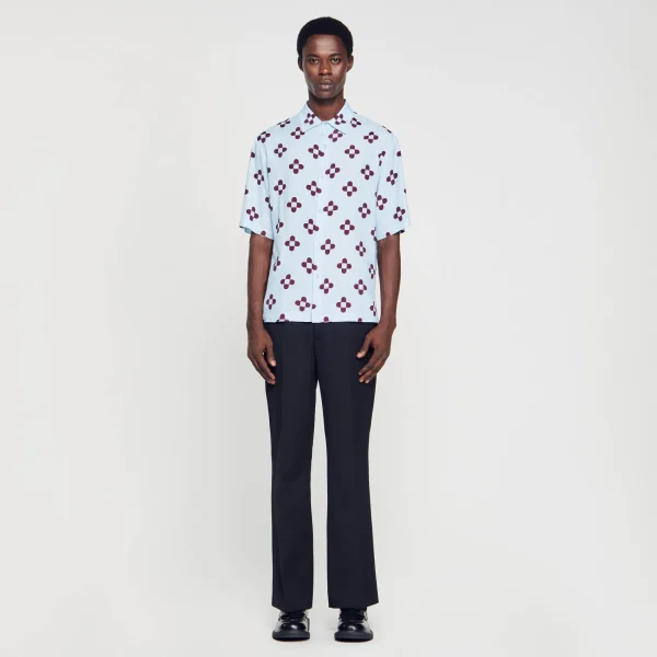 Clearance Chemise Cross Flower Manches Courtes Homme Chemises