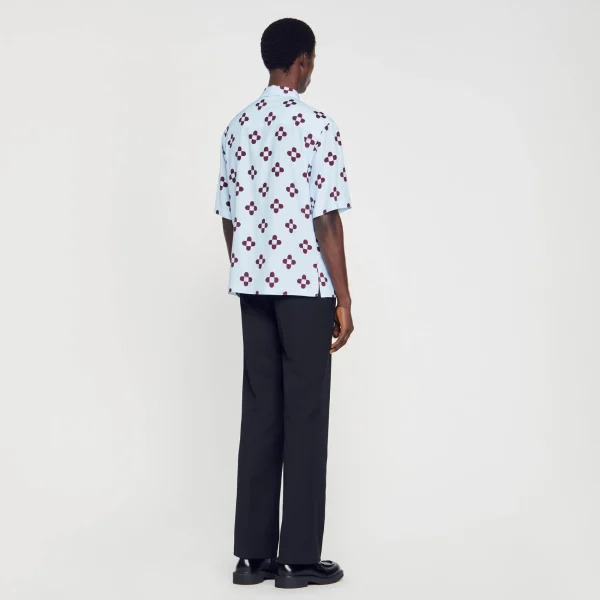 Clearance Chemise Cross Flower Manches Courtes Homme Chemises