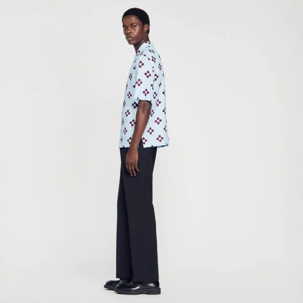 Clearance Chemise Cross Flower Manches Courtes Homme Chemises