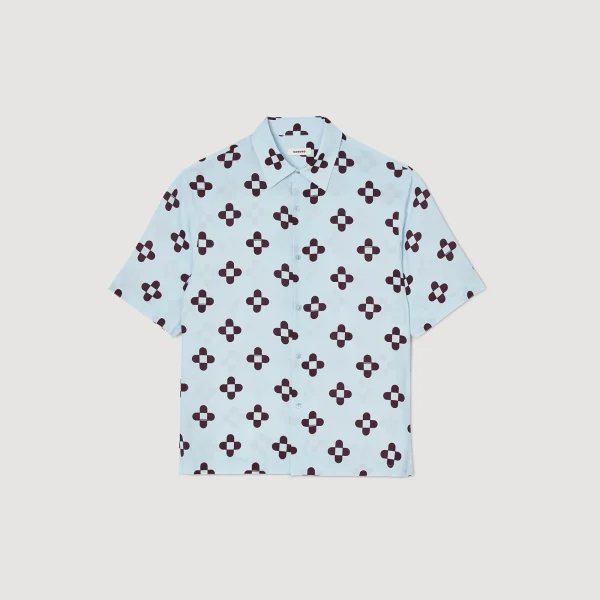 Clearance Chemise Cross Flower Manches Courtes Homme Chemises