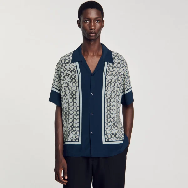 Cheap Chemise Imprimée à Manches Courtes Homme Chemises