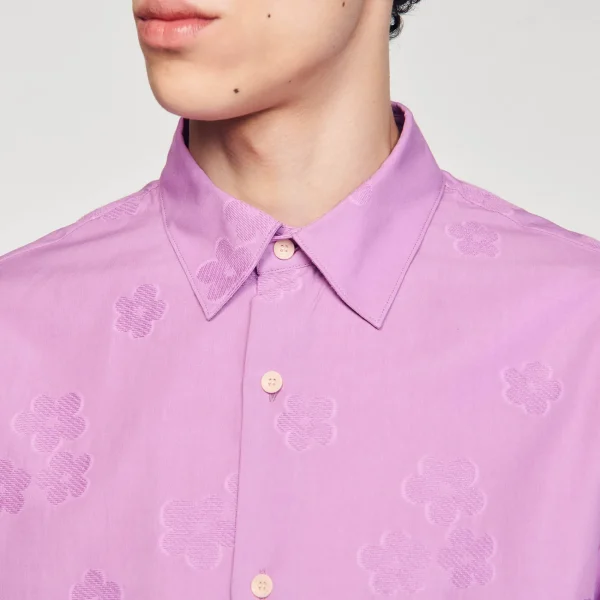 Hot Chemise Oversize Jacquard Fleurs Homme Chemises