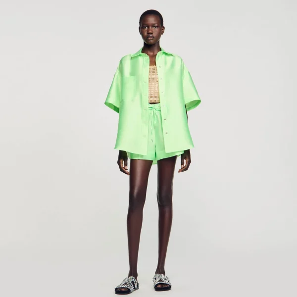 Clearance Chemise Oversized Satinée Femme Ensembles | Tops & Chemises