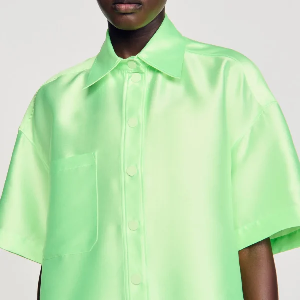Clearance Chemise Oversized Satinée Femme Ensembles | Tops & Chemises