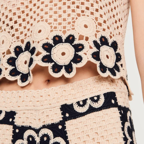 Clearance Débardeur En Maille Crochet Femme Tops & Chemises | Pulls & Cardigans