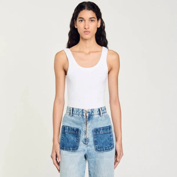 Outlet Débardeur Strassé Femme T-Shirts