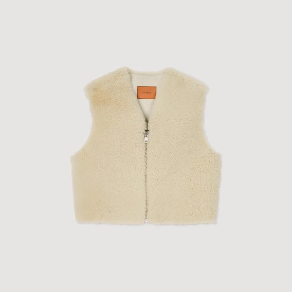 New Gilet Sans Manches En Mouton Retourné Homme Manteaux & Blousons