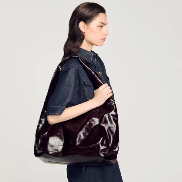 Best Sale Grand Sac En Cuir Brillant Femme Sacs Cabas | Sacs Porté Épaule