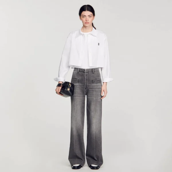 Cheap Jean Délavé évasé Femme Pantalons & Jeans