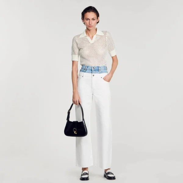 Shop Jean Double Ceinture Bicolore Femme Pantalons & Jeans