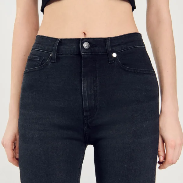 Online Jean Droit à Bords Francs Femme Pantalons & Jeans