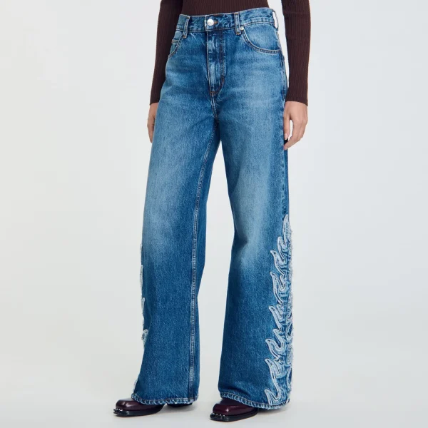 Discount Jean Flare Flammes Femme Pantalons & Jeans