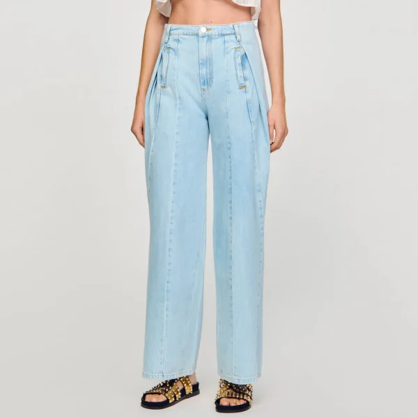 Fashion Jean Large à Plis Creux Femme Pantalons & Jeans