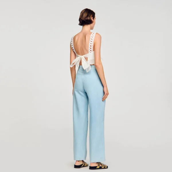 Fashion Jean Large à Plis Creux Femme Pantalons & Jeans