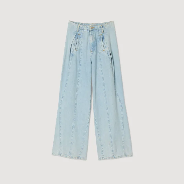 Fashion Jean Large à Plis Creux Femme Pantalons & Jeans