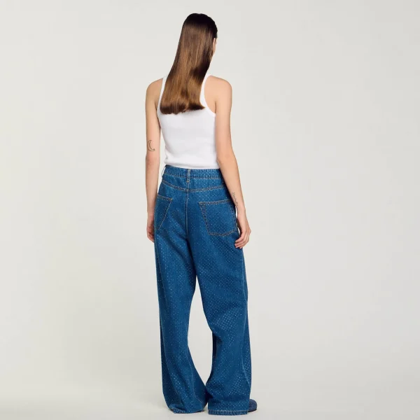 Online Jean Large Strassé Femme Pantalons & Jeans