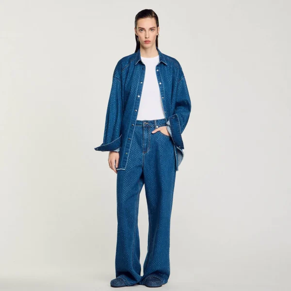 Online Jean Large Strassé Femme Pantalons & Jeans