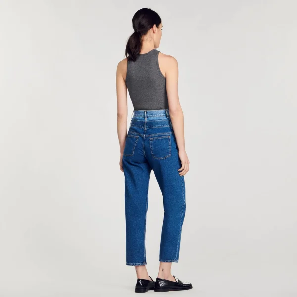 Outlet Jean Mom Double Ceinture Femme Pantalons & Jeans