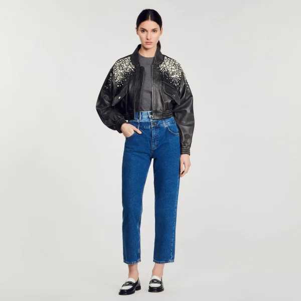 Outlet Jean Mom Double Ceinture Femme Pantalons & Jeans