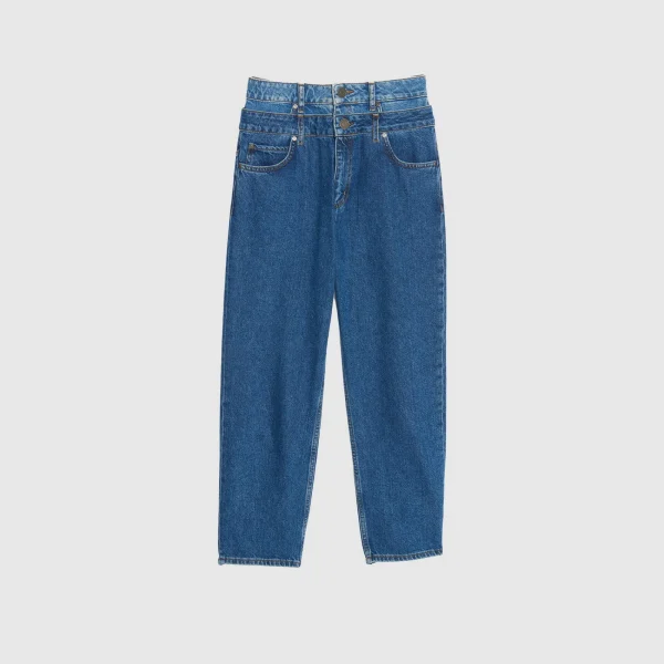Outlet Jean Mom Double Ceinture Femme Pantalons & Jeans