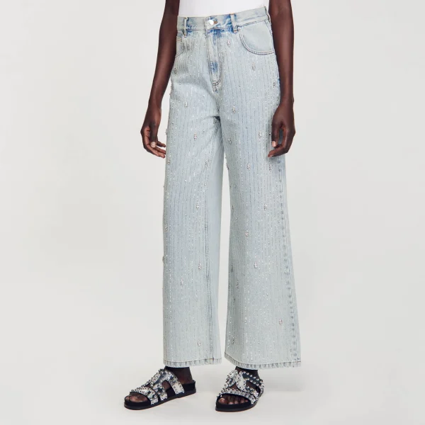 Discount Jean Orné De Strass Femme Pantalons & Jeans
