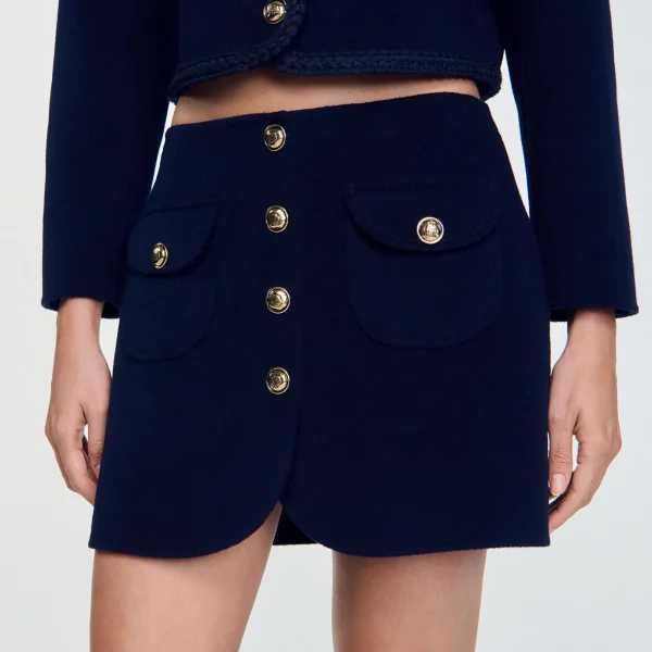 Store Jupe Courte En Laine Double Face Femme Ensembles | Jupes & Shorts