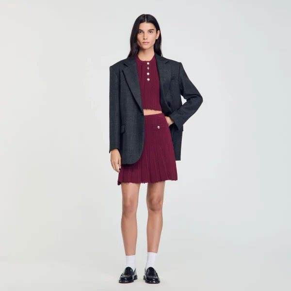 Online Jupe Courte En Maille Plissée Femme Ensembles | Jupes & Shorts