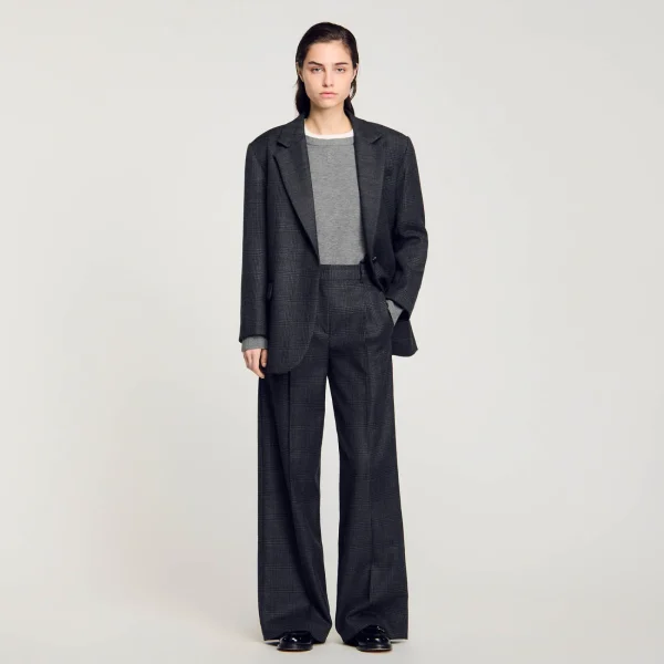 Discount Pantalon De Costume à Carreaux Femme Costumes | Pantalons & Jeans