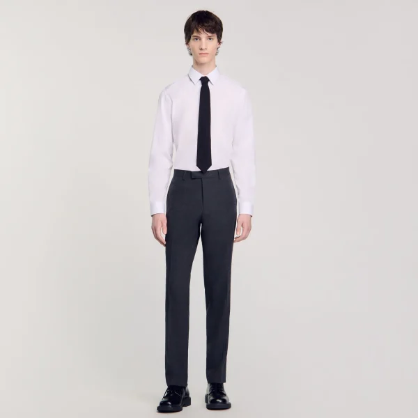 Outlet Pantalon De Costume En Laine Homme Pantalons & Shorts | Costumes & Smokings