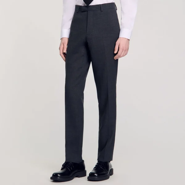 Outlet Pantalon De Costume En Laine Homme Pantalons & Shorts | Costumes & Smokings