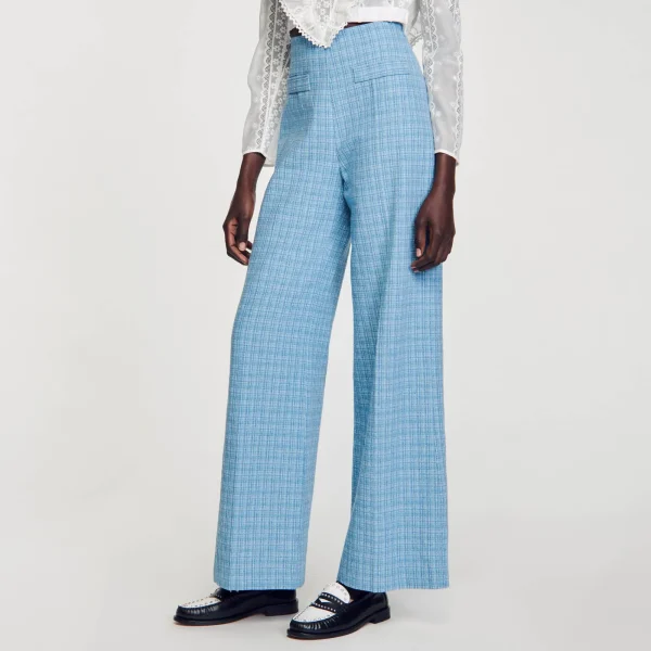 New Pantalon De Costume Large En Tweed Femme Costumes | Pantalons & Jeans