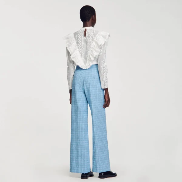 New Pantalon De Costume Large En Tweed Femme Costumes | Pantalons & Jeans