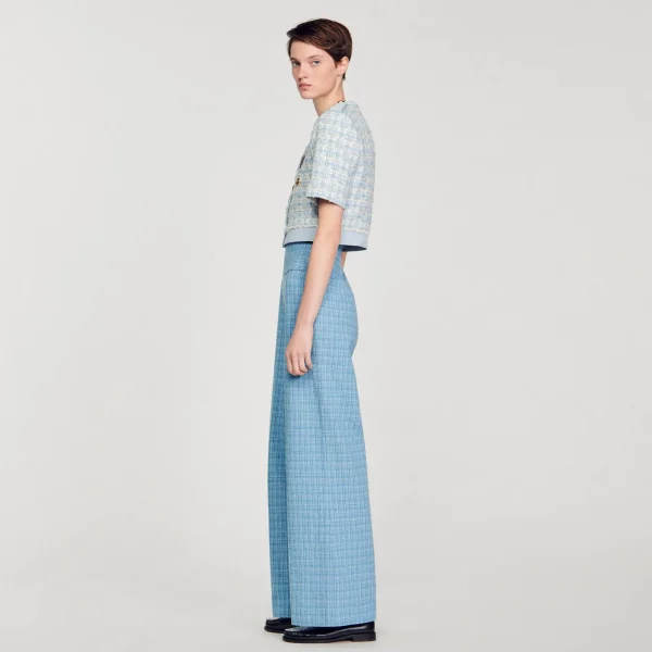 New Pantalon De Costume Large En Tweed Femme Costumes | Pantalons & Jeans