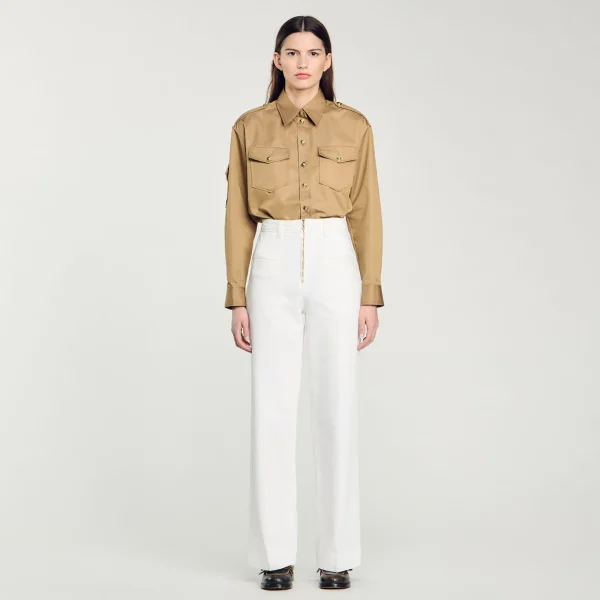 Best Pantalon Large En Toile Femme Pantalons & Jeans