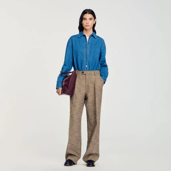 Flash Sale Pantalon Motif Pied De Poule Femme Ensembles | Pantalons & Jeans