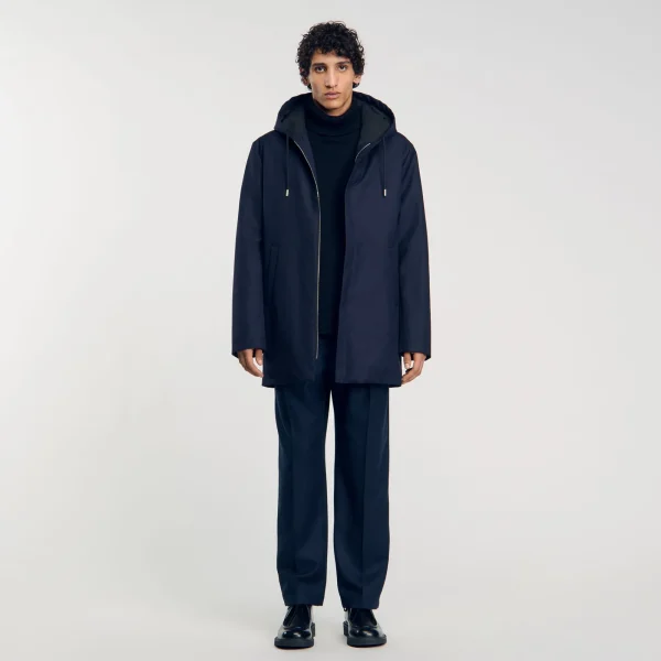 Discount Parka Zippée à Capuche Homme Manteaux & Blousons