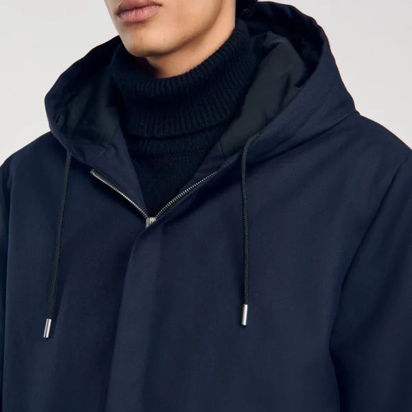 Discount Parka Zippée à Capuche Homme Manteaux & Blousons