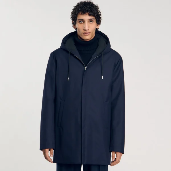 Discount Parka Zippée à Capuche Homme Manteaux & Blousons