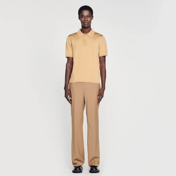 Shop Polo En Maille à Manches Courtes Homme Pulls & Gilets | T-Shirts & Polos