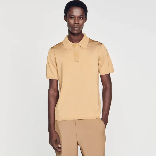 Shop Polo En Maille à Manches Courtes Homme Pulls & Gilets | T-Shirts & Polos