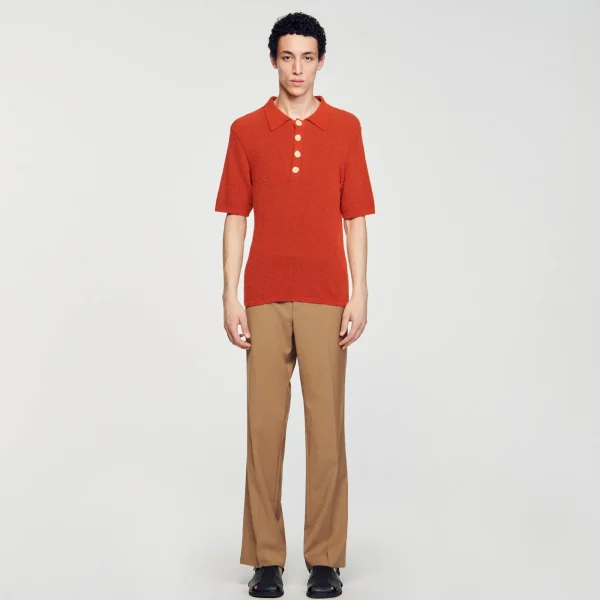 Hot Polo En Maille Effet Bouclettes Homme T-Shirts & Polos | Pulls & Gilets