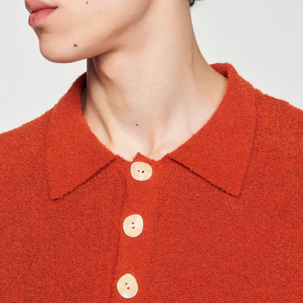 Hot Polo En Maille Effet Bouclettes Homme T-Shirts & Polos | Pulls & Gilets
