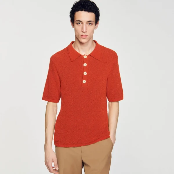 Hot Polo En Maille Effet Bouclettes Homme T-Shirts & Polos | Pulls & Gilets
